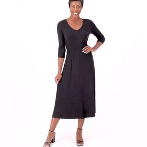 Jason Wu Knit Midi Dress, Black, Size Medium Petite, NWOT